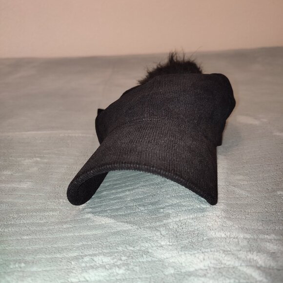 Faux Fur Pom Pom Baseball Cap - Picture 3 of 5